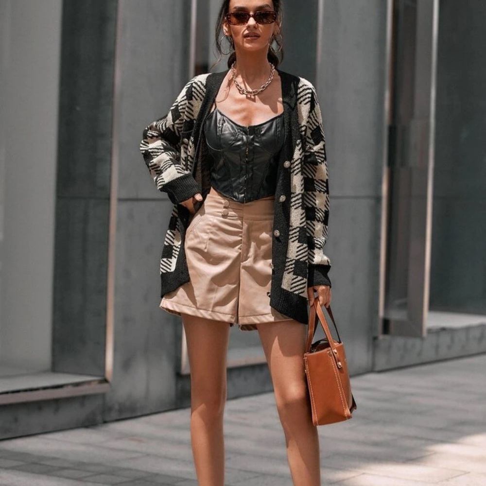 Drop shoulder cardigan